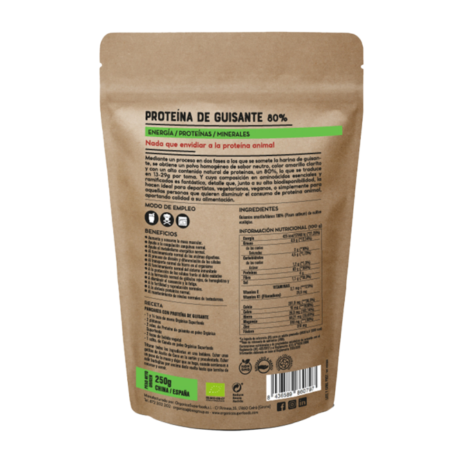 Organic Pea Protein Label